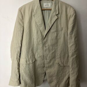 Zara Origins Beige 100% Linen Blazer